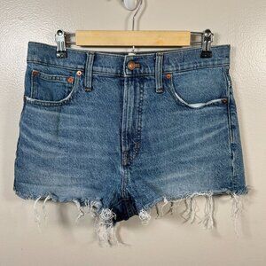 Madewell The Perfect Jean Short Size 30 Bartow Wash High Rise Frayed Hem Cut Off